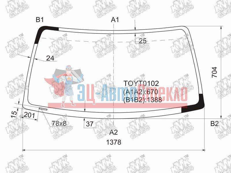 Стекло лобовое TOYOTA 4-RUNNER /HILUX SURF 95-02