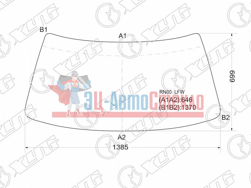 Стекло лобовое в резинку TOYOTA HILUX 88-95