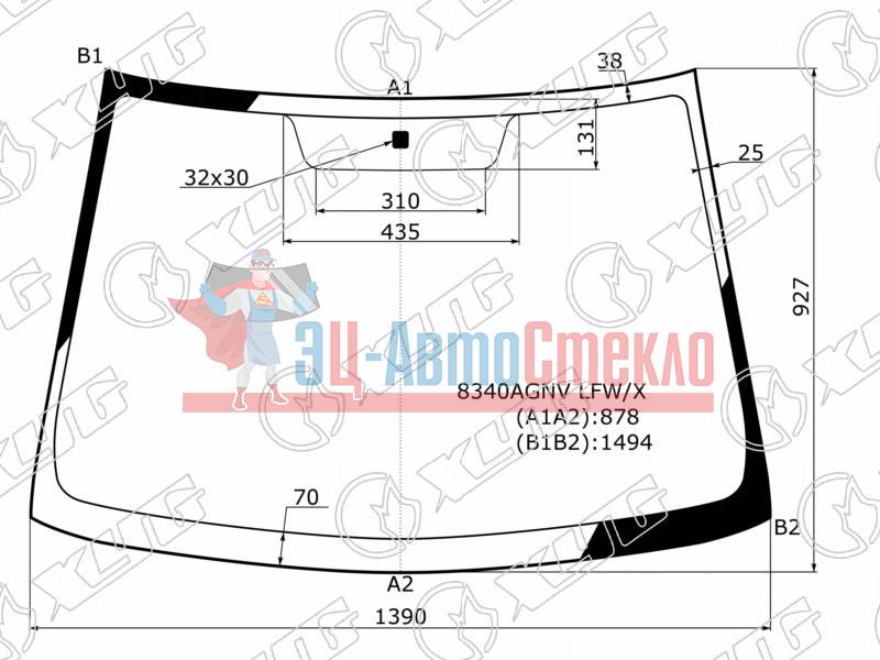 Стекло лобовое TOYOTA COROLLA 4 /5D 00-06