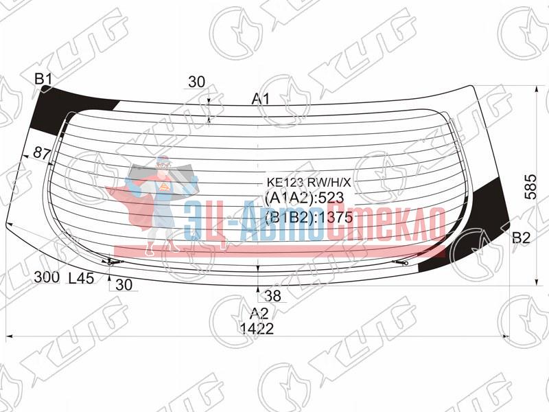 Стекло заднее с обогревом TOYOTA COROLLA RUNX /ALLEX 5D HBK 00-06