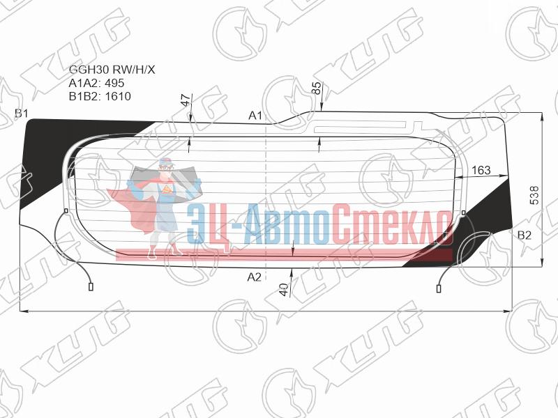 Стекло заднее с обогревом TOYOTA ALPHARD 15-