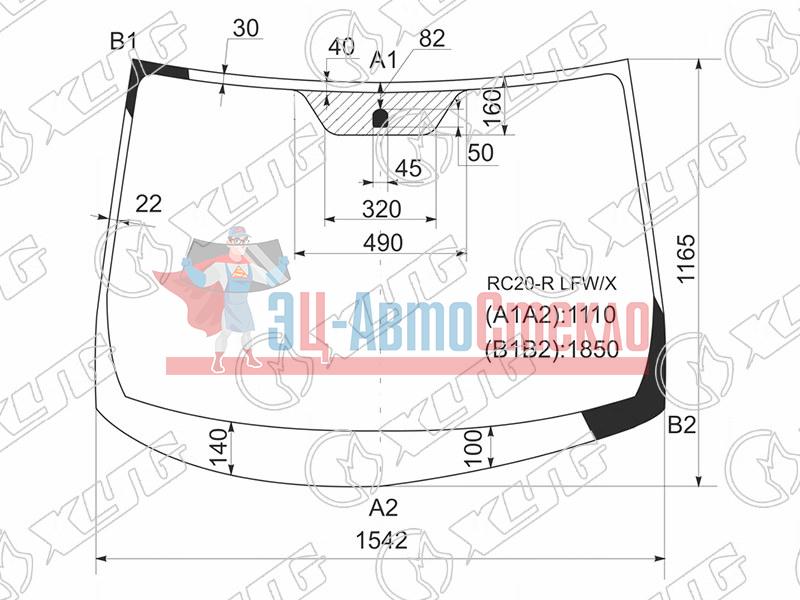Стекло лобовое TOYOTA ALPHARD 02-08