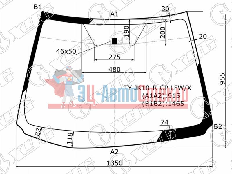Стекло лобовое TOYOTA AQUA (NHP10R) 5D HBK 12-