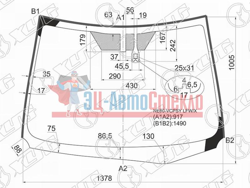 Стекло лобовое + дд TOYOTA COROLLA 13-19 /AURIS 5D HBK 12-18