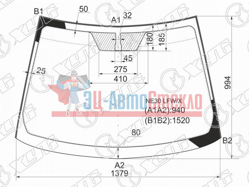 Стекло лобовое TOYOTA AURIS 3 /5D HBK 06-11