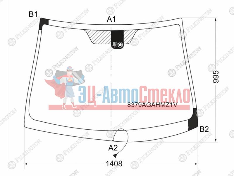 Стекло лобовое с обогревом щеток + дд TOYOTA AVENSIS 4 /5D 08-18