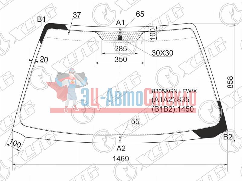 Стекло лобовое TOYOTA CALDINA /AVENSIS 4 /5D 97-03
