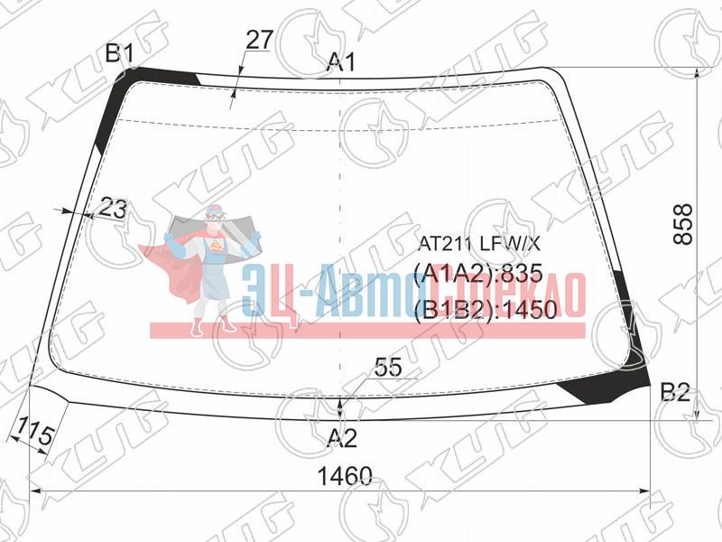 Стекло лобовое TOYOTA CALDINA /AVENSIS 4 /5D 97-03