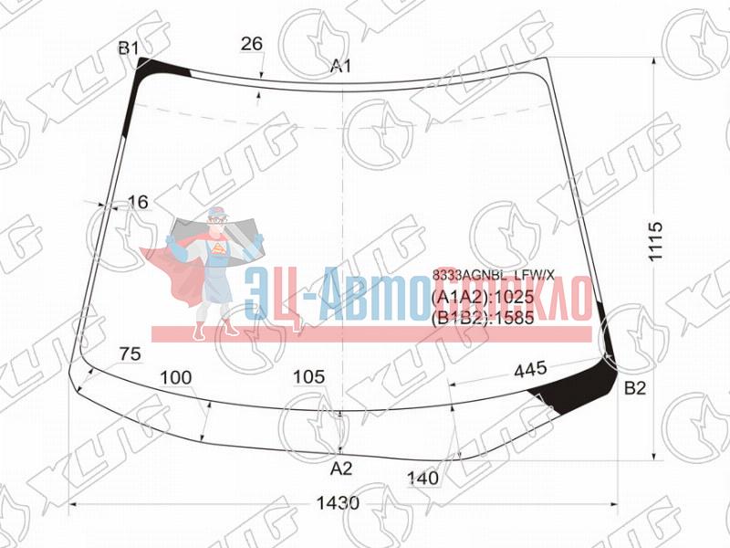 Стекло лобовое TOYOTA IPSUM /AVENSIS VERSO 01-09