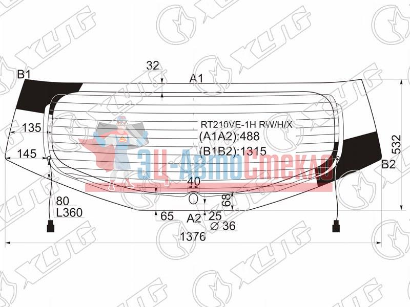 Стекло заднее с обогревом TOYOTA CALDINA 02-05