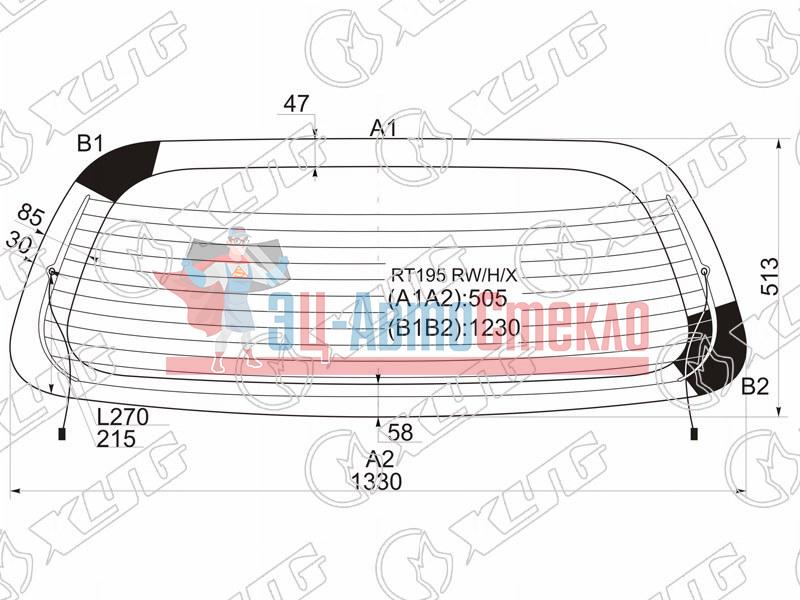 Стекло заднее с обогревом TOYOTA CALDINA 92-02
