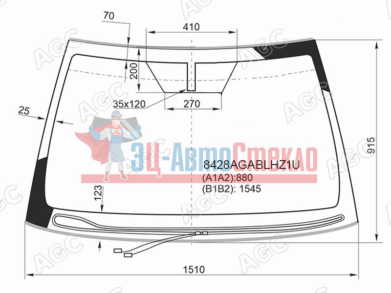 Стекло лобовое с обогревом щеток TOYOTA CAMRY XV70 17-