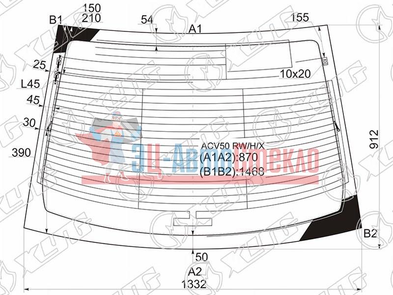 Стекло заднее с обогревом TOYOTA CAMRY ACV50 11-18
