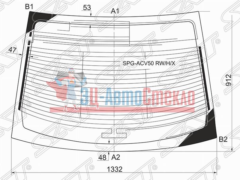 Стекло заднее с обогревом TOYOTA CAMRY ACV50 11-18