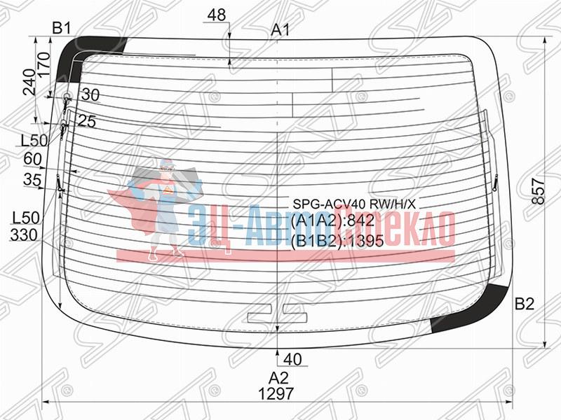 Стекло заднее с обогревом TOYOTA CAMRY 06-11