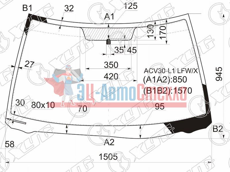Стекло лобовое TOYOTA CAMRY 01-06