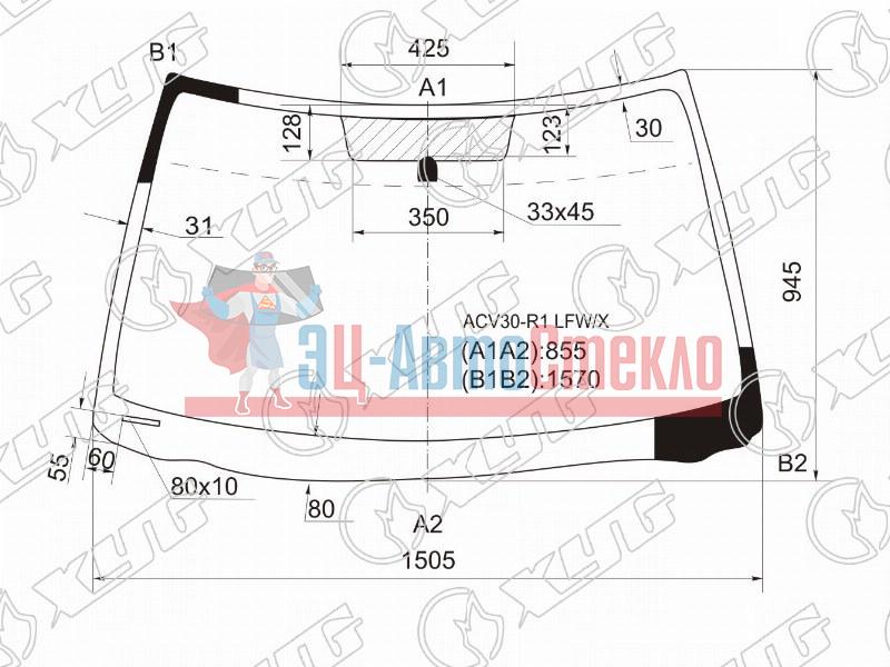 Стекло лобовое TOYOTA CAMRY RHD 01-06