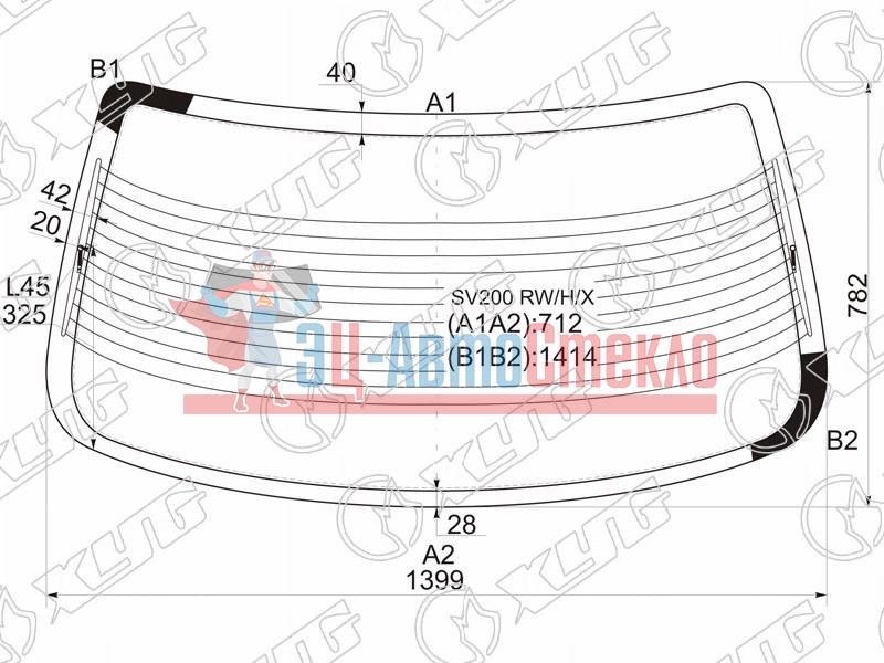 Стекло заднее с обогревом TOYOTA CAMRY GRACIA 4D SED 96-01