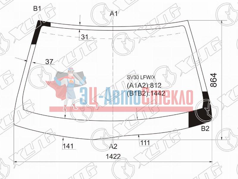 Стекло лобовое TOYOTA CAMRY 4D SED 90-94