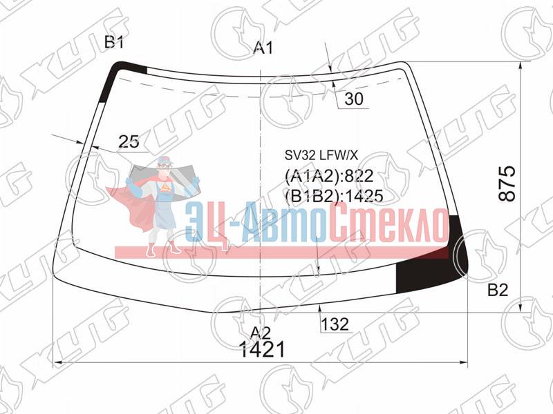 Стекло лобовое TOYOTA VISTA /CAMRY 4D HARDTOP 90-94