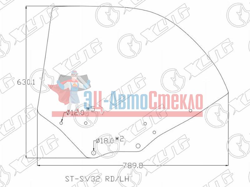 Стекло заднее левое опускное TOYOTA VISTA /CAMRY 4D HARDTOP 90-94