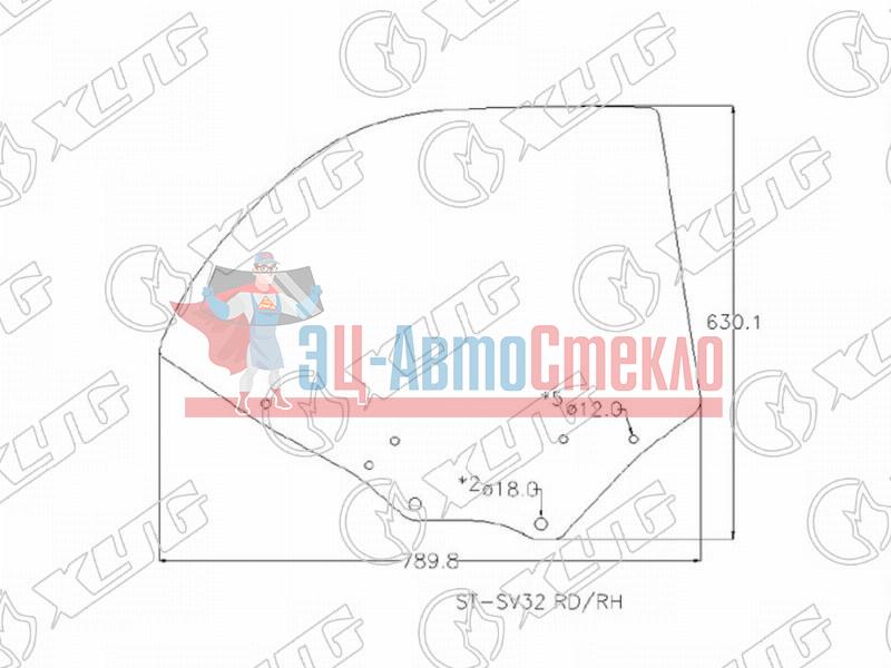 Стекло заднее правое опускное TOYOTA VISTA /CAMRY 4D HARDTOP 90-94
