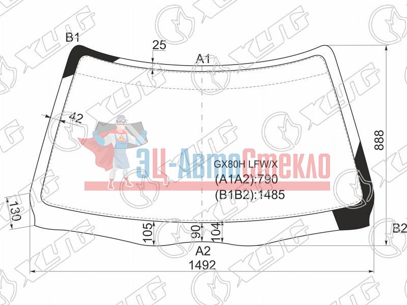 Стекло лобовое TOYOTA MARK II /CHASER HARDTOP 88-92