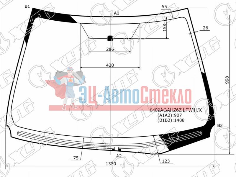 Стекло лобовое с обогревом щеток TOYOTA COROLLA 13-19