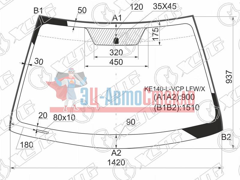 Стекло лобовое TOYOTA COROLLA #E15# 06-13
