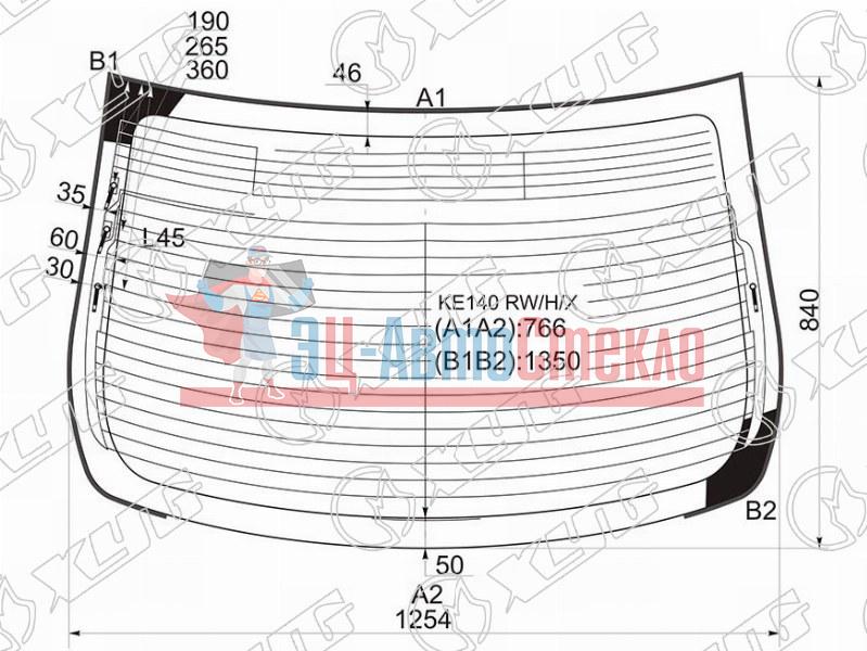 Стекло заднее с обогревом TOYOTA COROLLA #E15# 06-13