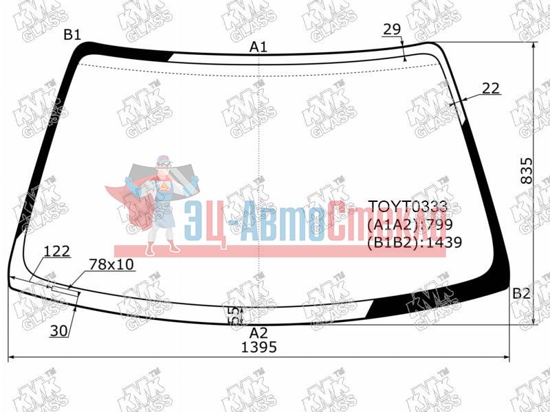 Стекло лобовое TOYOTA COROLLA 3 /4 /5D  /TOYOTA SPRINTER 4D /SPRINTER CARIB #E11# 95-00