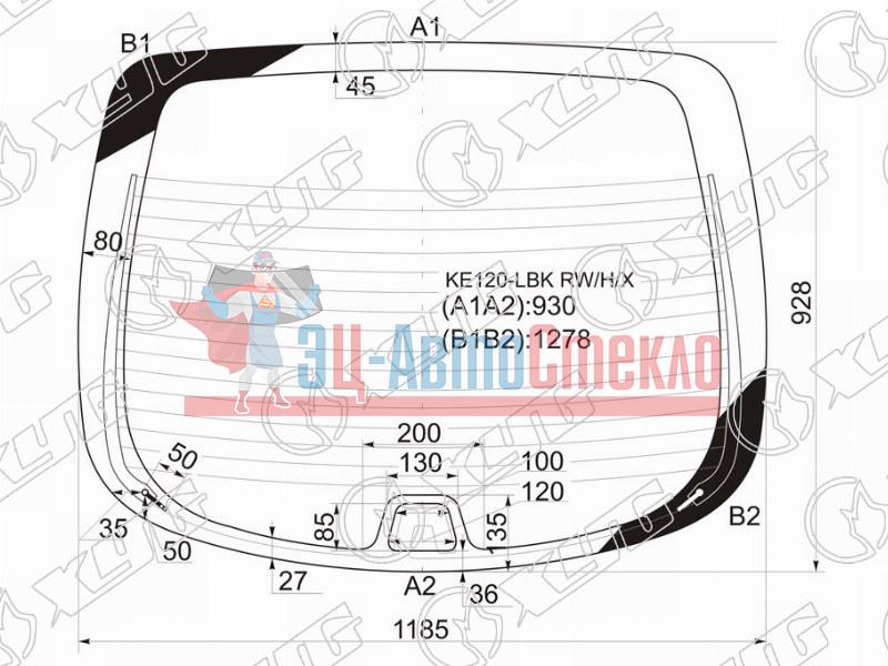 Стекло заднее с обогревом TOYOTA COROLLA 5D LIFTBACK 97-00