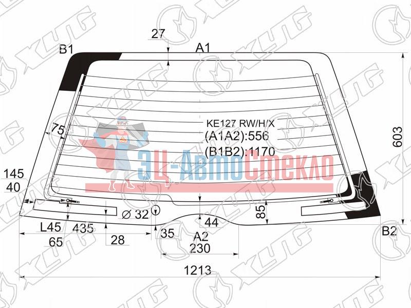 Стекло заднее с обогревом TOYOTA COROLLA /SPRINTER CARIB 5D WGN 95-02