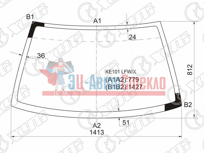 Стекло лобовое TOYOTA COROLLA 5D LBK 91-97 /TOYOTA SPRINTER 4D 91-99