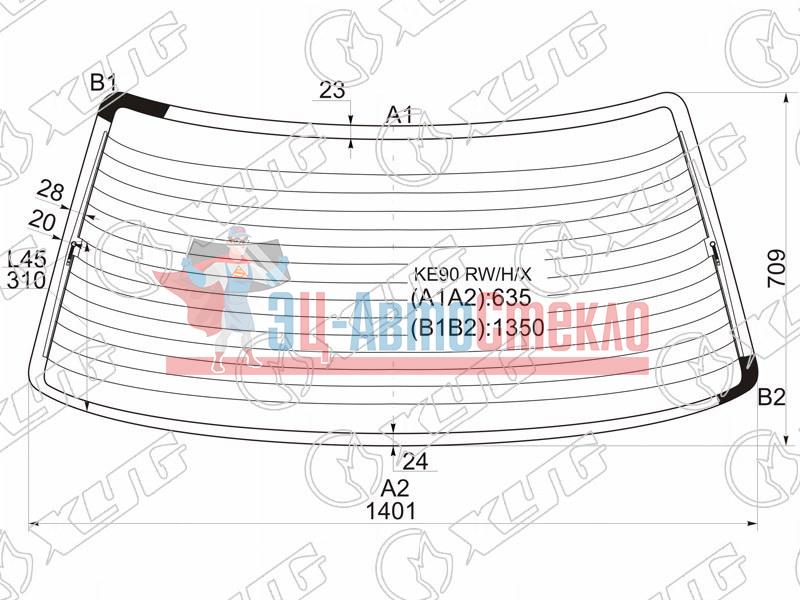 Стекло заднее с обогревом TOYOTA COROLLA EE90 4D SED 87-91