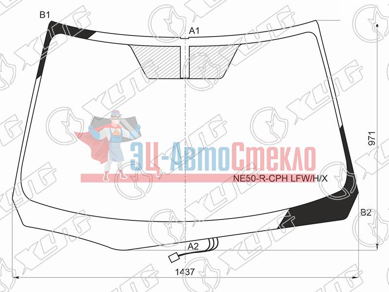 Стекло лобовое с обогревом щеток TOYOTA COROLLA AXIO /FIELDER 4 /5D 12-