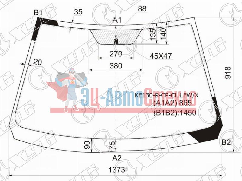 Стекло лобовое без полосы TOYOTA COROLLA AXIO 4D /FIELDER 5D WGN #E14# 06-12