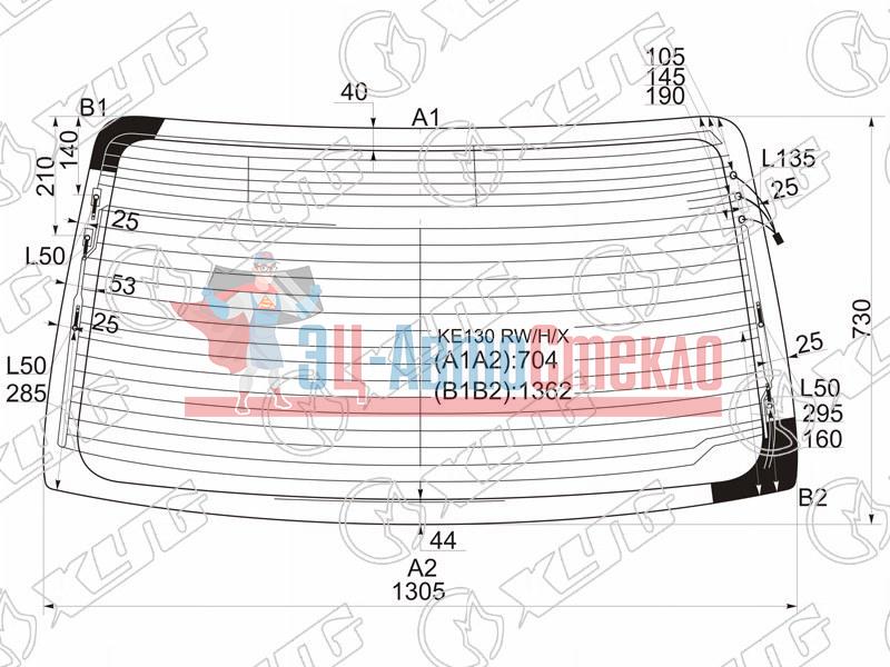 Стекло заднее с обогревом TOYOTA COROLLA AXIO 4D #E14# 06-12
