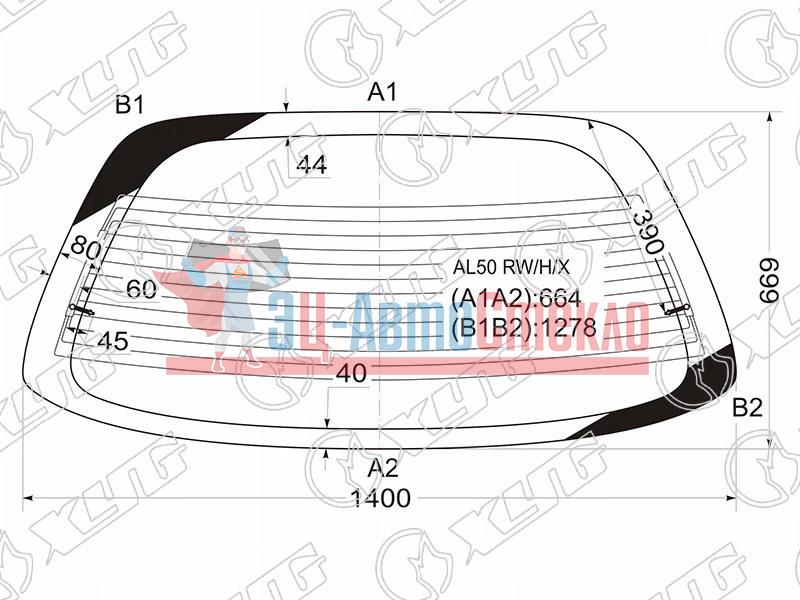 Стекло заднее с обогревом TOYOTA CORSA /TERCEL /COROLLA II 3D HBK 90-94