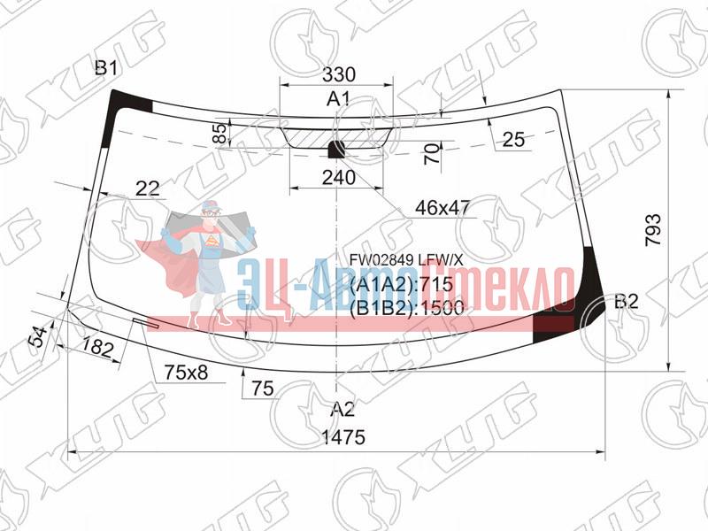 Стекло лобовое TOYOTA RUMION /SCION XB 07-15