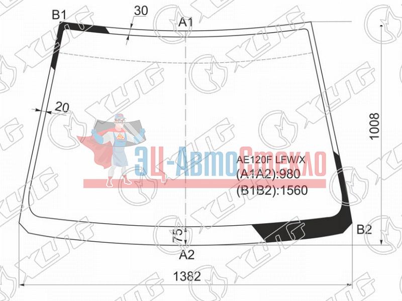 Стекло лобовое TOYOTA COROLLA SPACIO 01-07 /VERSO 01-04