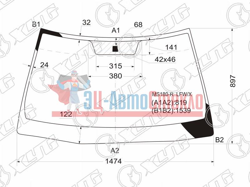 Стекло лобовое TOYOTA CROWN #S18# 4D SED 03-09