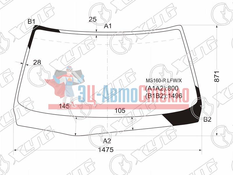Стекло лобовое TOYOTA CROWN /ATHLETE #S17# 4 /5D 99-07