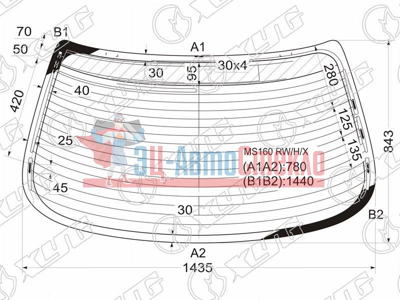Стекло заднее с обогревом TOYOTA CROWN /ATHLETE #S17# 4D SED 99-07