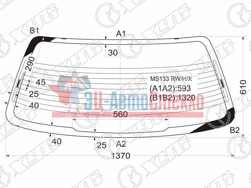 Стекло заднее с обогревом TOYOTA CROWN MS300 /310 4D SED 91-95