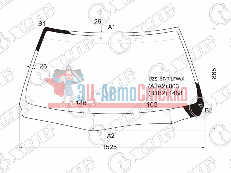 Стекло лобовое TOYOTA CROWN MAJESTA HARDTOP 95-01