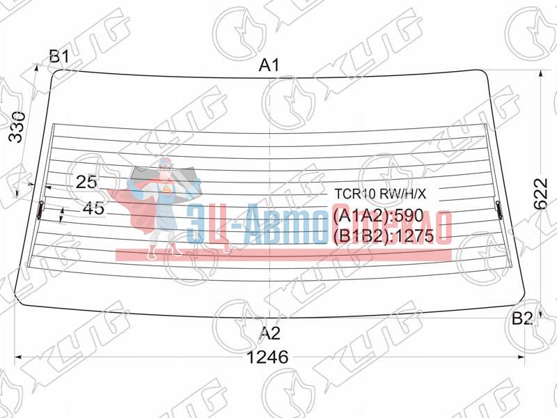 Стекло заднее с обогревом TOYOTA ESTIMA /PREVIA 90-99