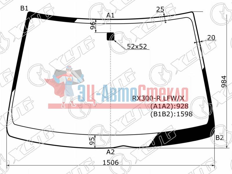 Стекло лобовое TOYOTA HARRIER 97-03