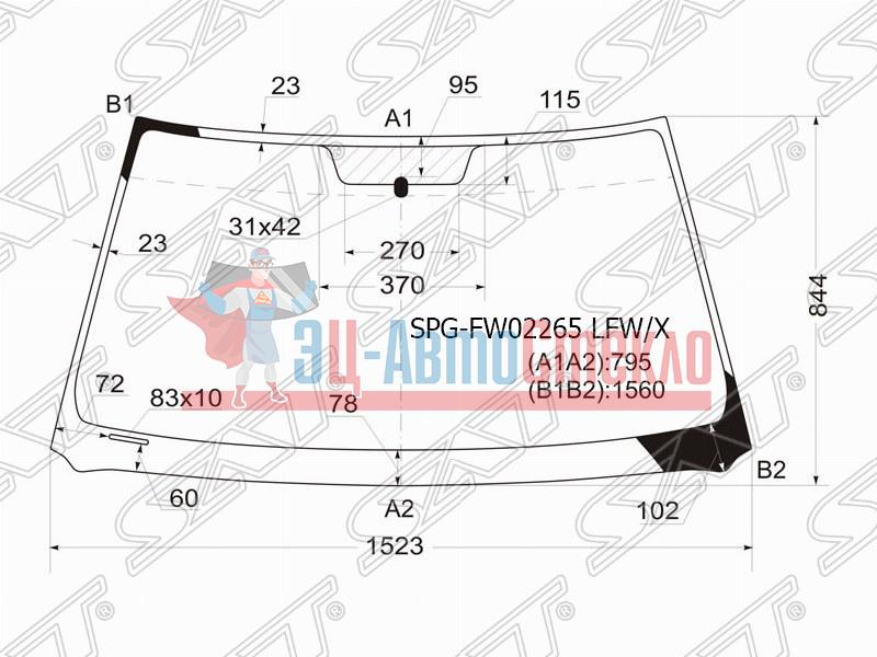 Стекло лобовое TOYOTA KLUGER /HIGHLANDER 00-07