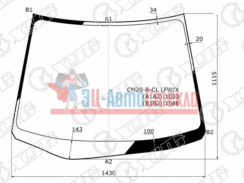 Стекло лобовое без полосы TOYOTA IPSUM 01-09